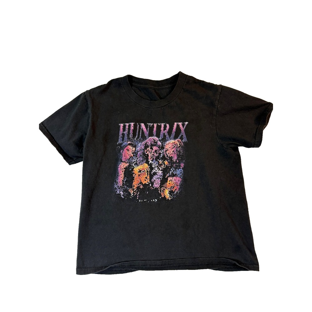 Huntrix KPop Demon Hunters Shirt Youth L Black Anime Graphic Tee